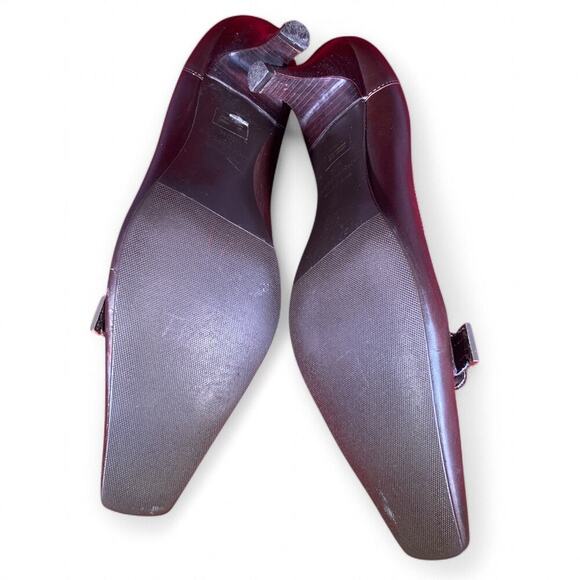 Ann Taylor Women's Size 10M Brown Leather Square Toed 2" Kitten Heels - Picture 4 of 4